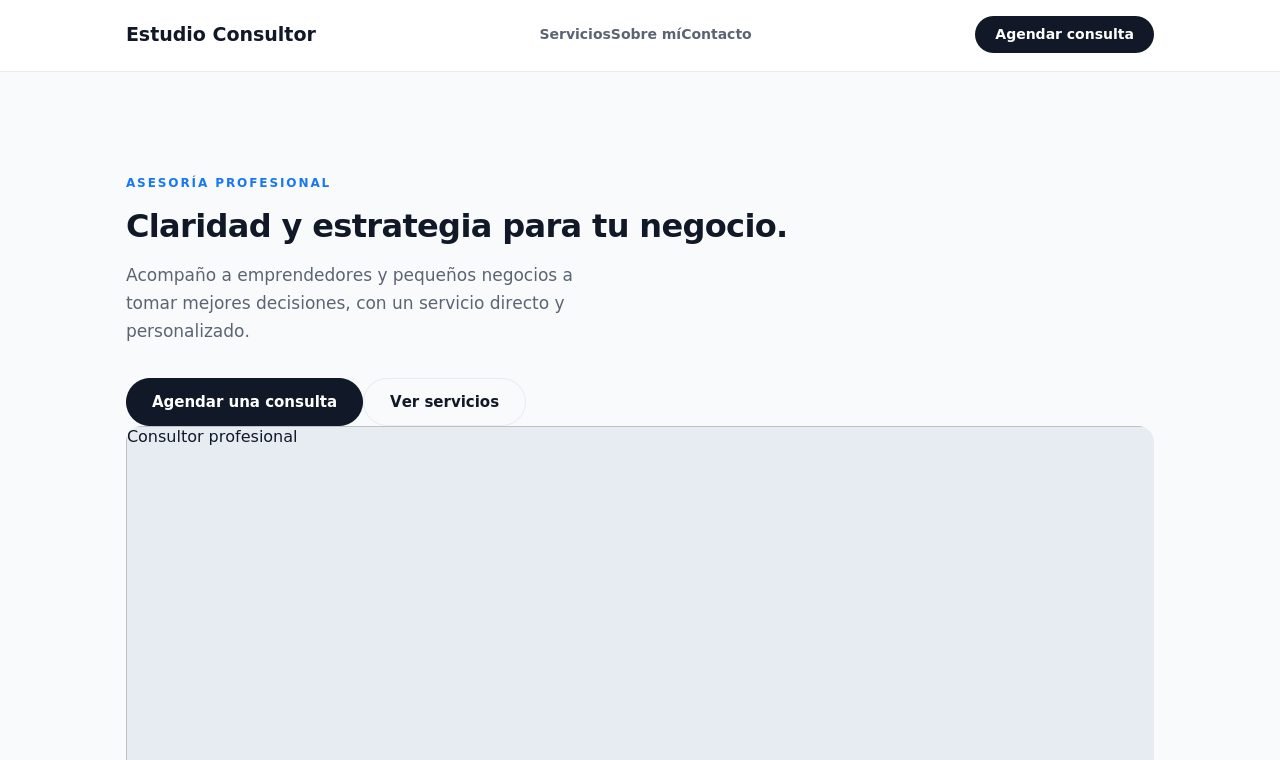 Captura de la demo Estudio Consultor