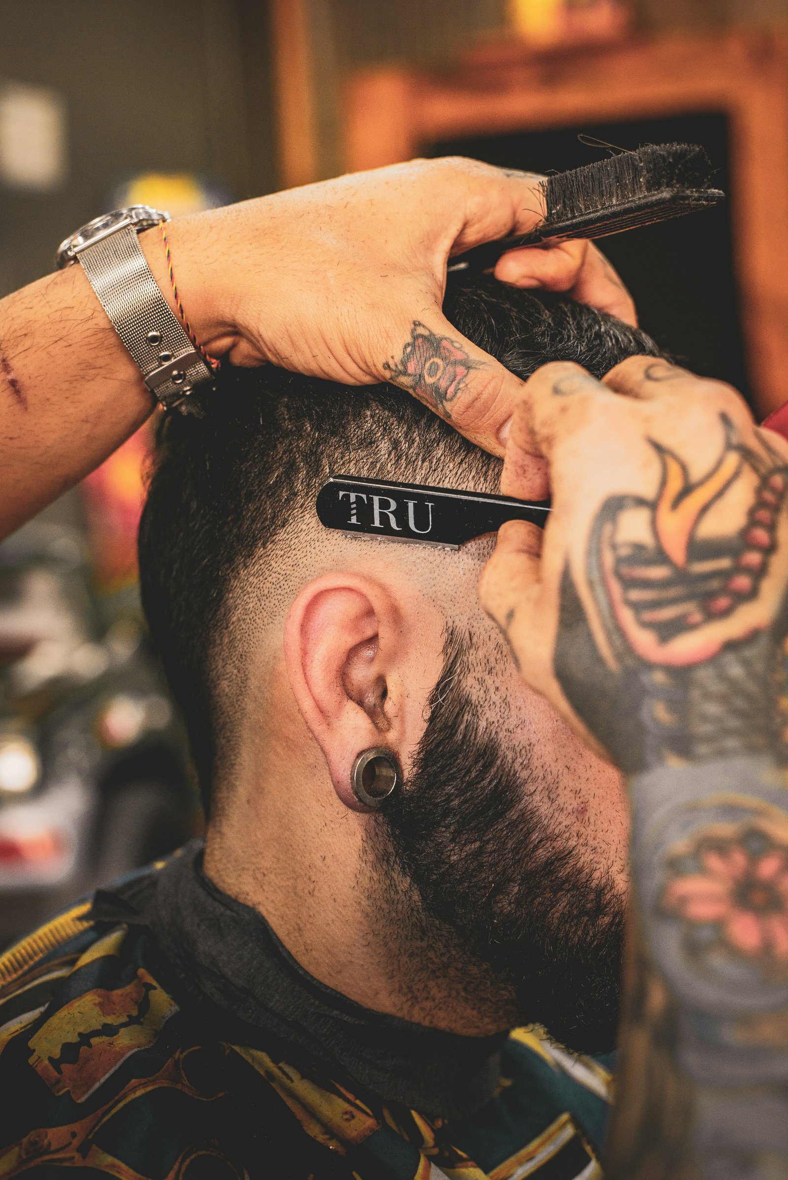 Corte de cabello en la barbería